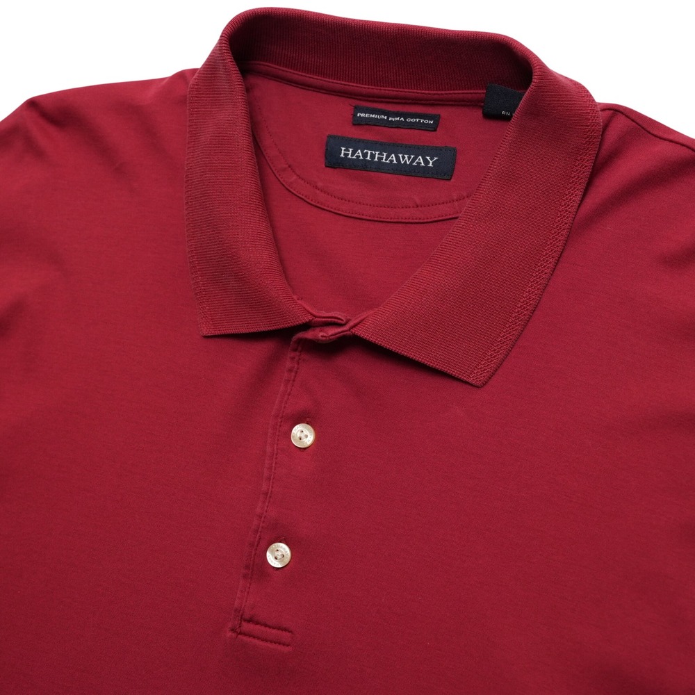 Hathaway Pima Cotton Polo Mens XL Red Classic Casual Golf Shirt